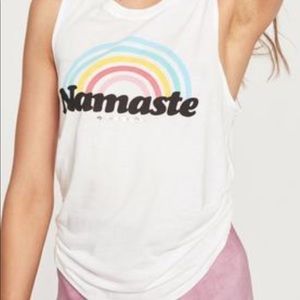 Spiritual Gangster Namaste Rainbow Muscle Tee